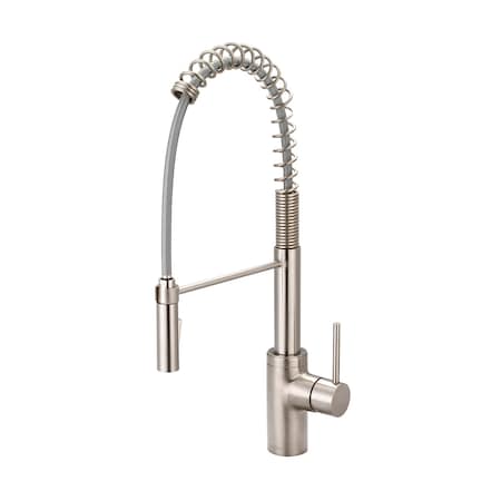 Pioneer Industries Single Handle Spring Pull-Down Kitchen Faucet, Compression Hose, Nckl, Number of Holes: 1 Hole 2MT270-BN